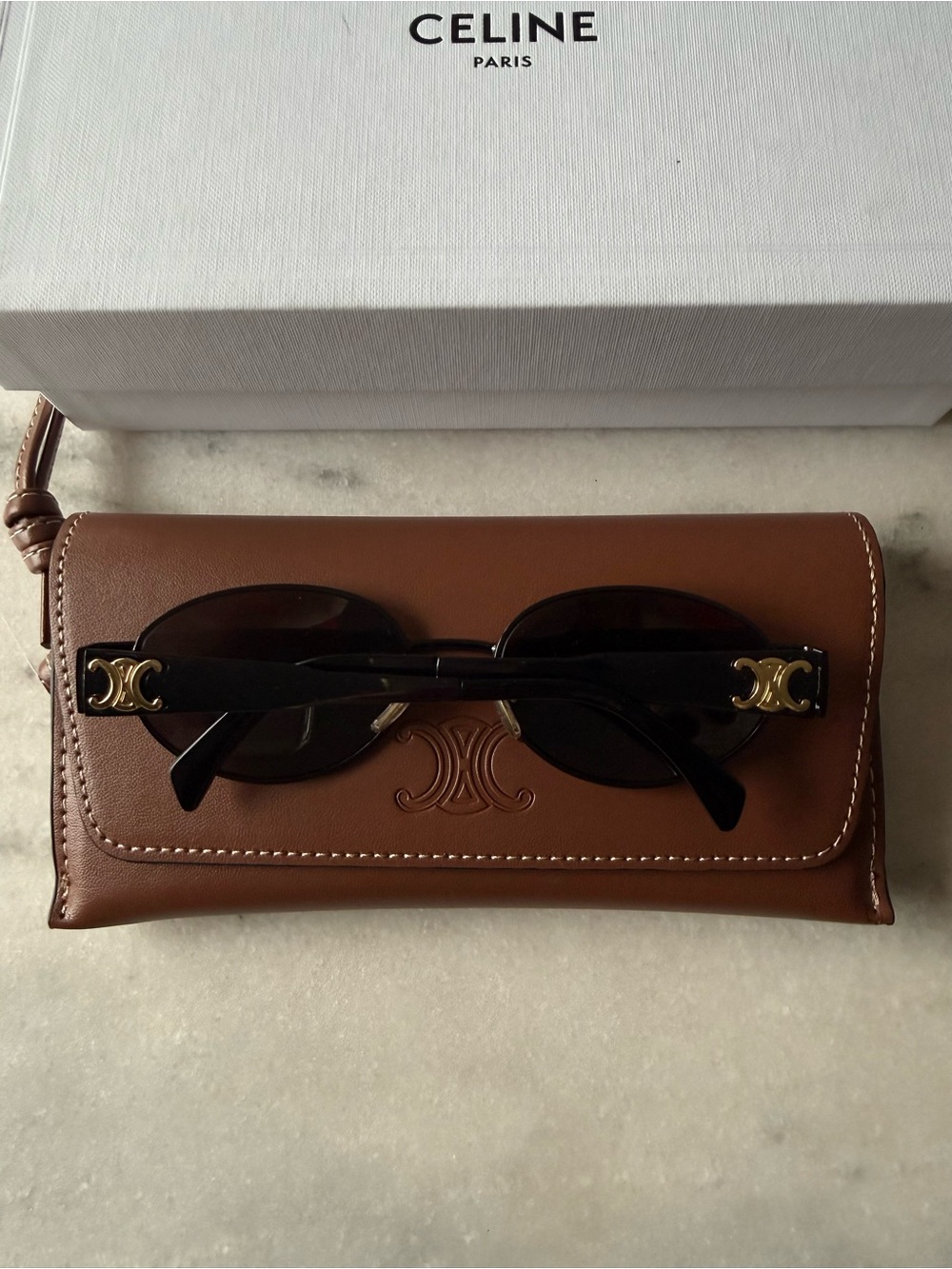 CELINE Triomphe Metal Round Sunglasses, 54mm - Picture 5 of 12